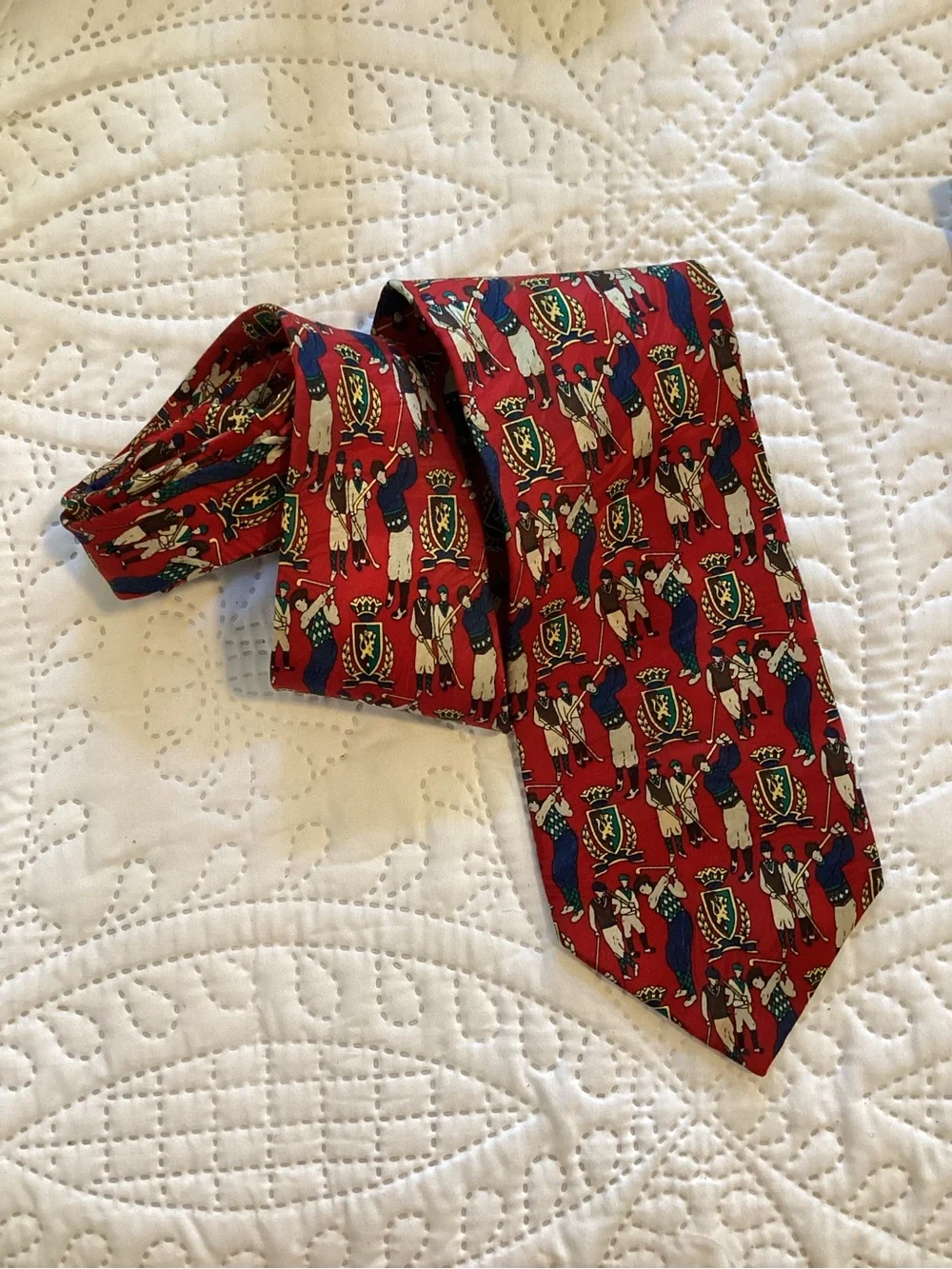 Men’s novelty tie Golf Handmade all silk London